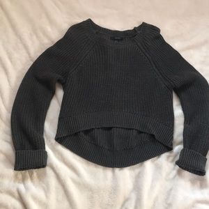 Chunky dark grey cropped sweater